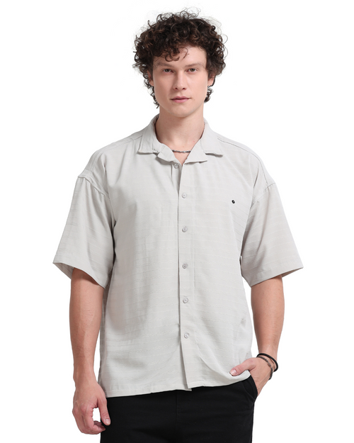 Drop Shoulder Grey Shirt