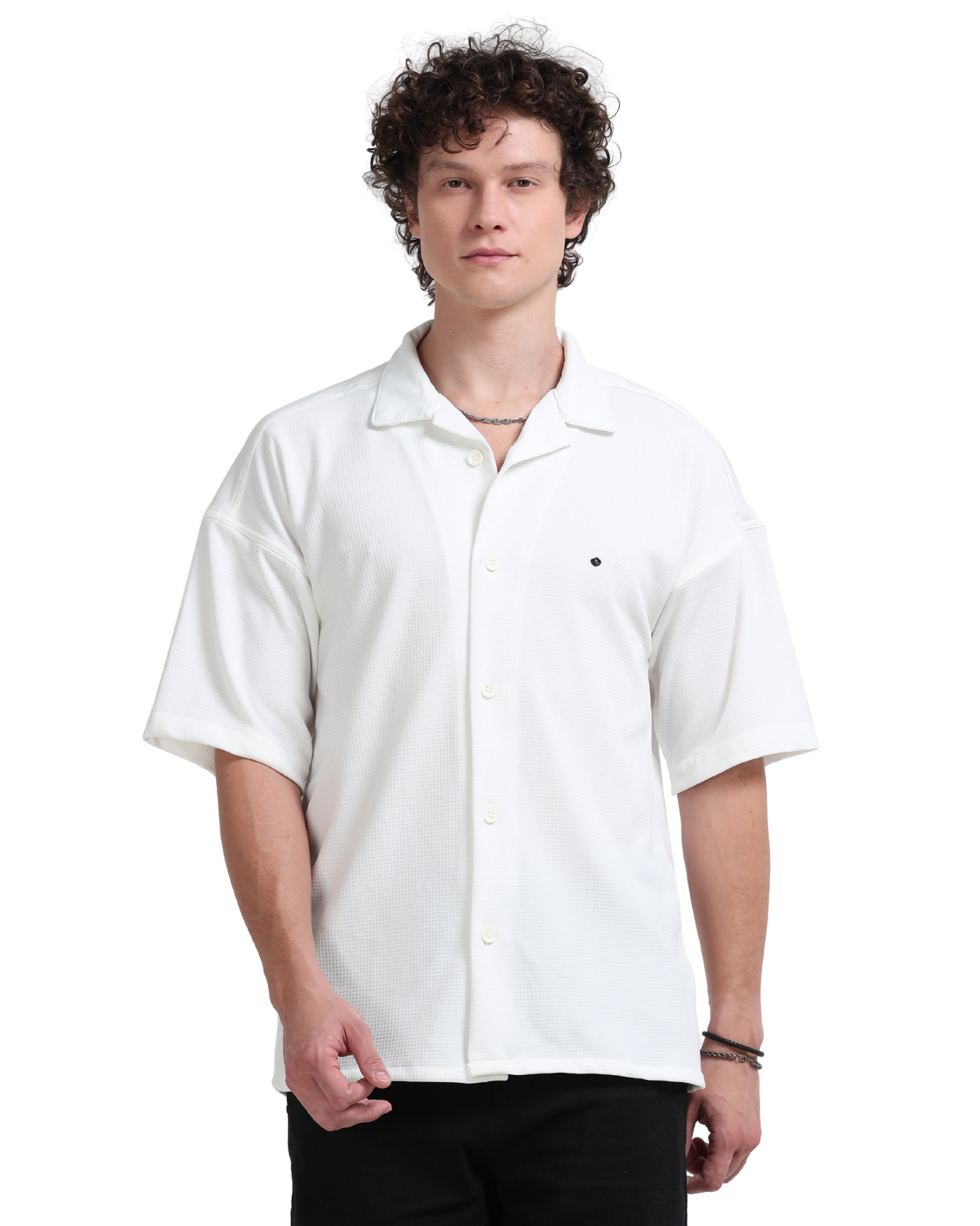 Drop Shoulder Checks White shirt