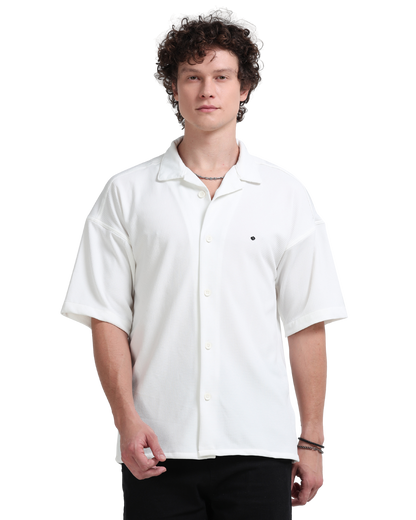 Drop Shoulder Checks White shirt