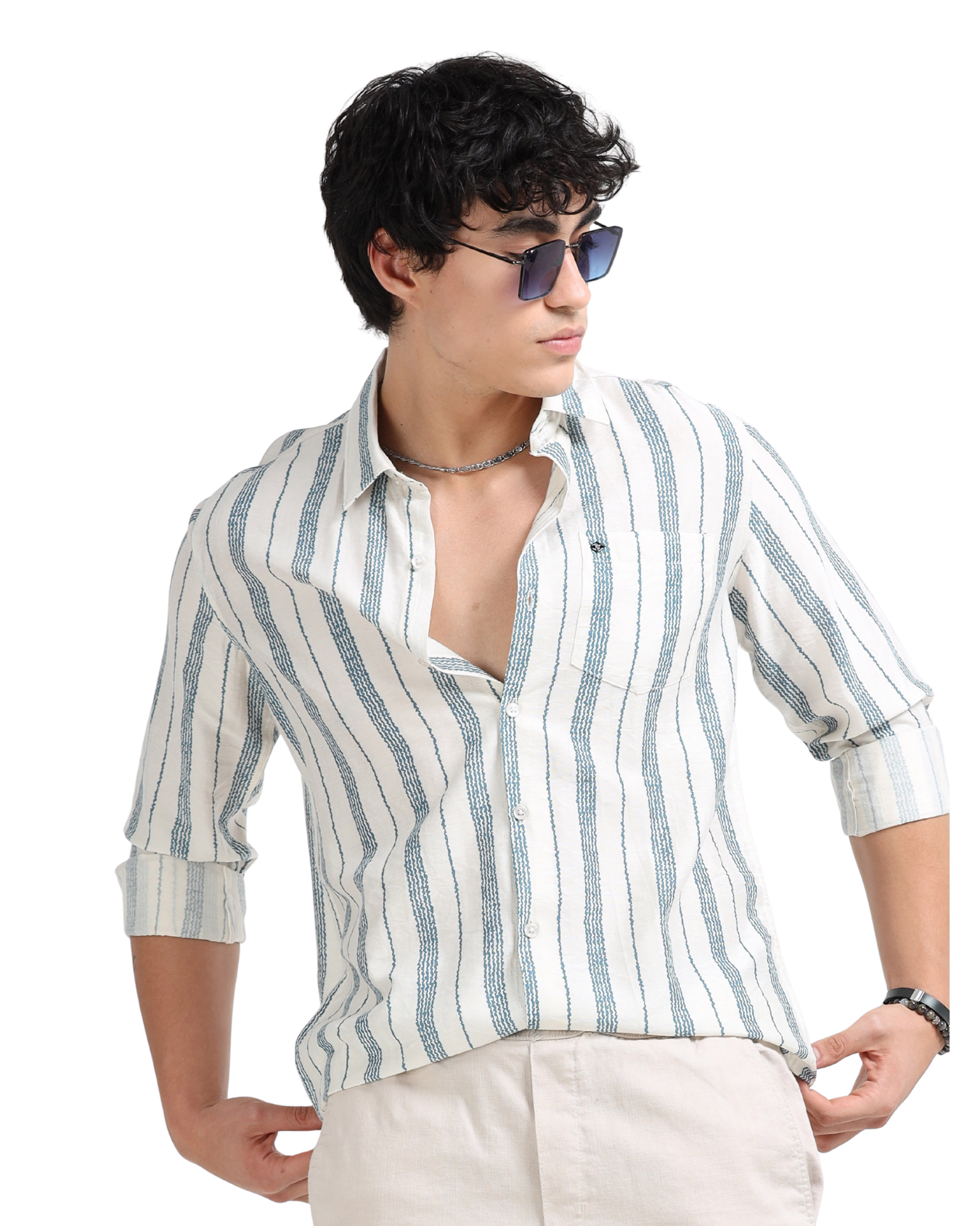 Lycra stripes polo blue Shirt