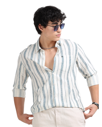 Lycra stripes polo blue Shirt