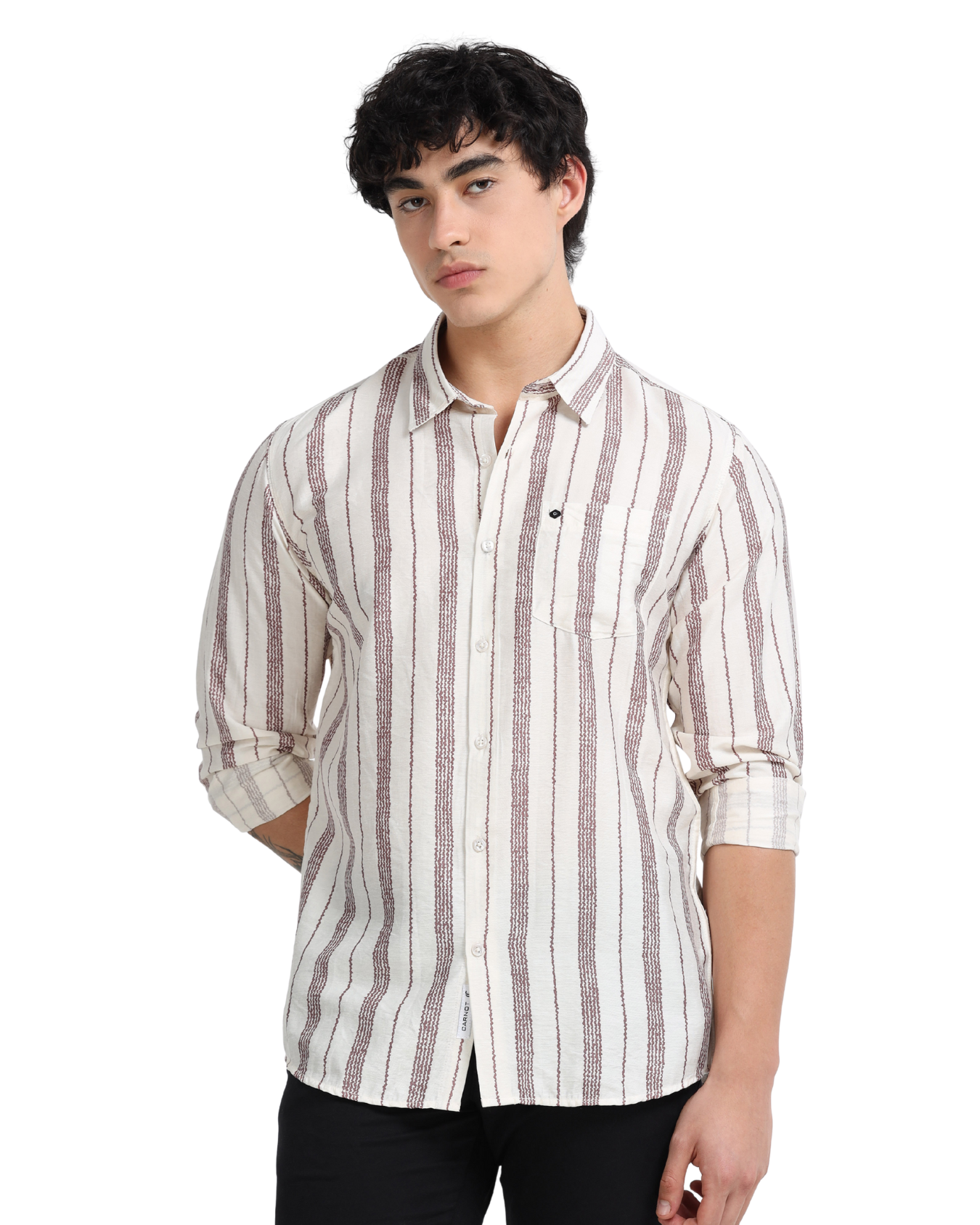 Lycra stripes polo brown Shirt