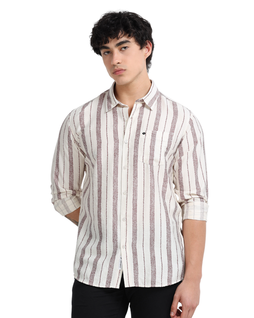 Lycra stripes polo brown Shirt