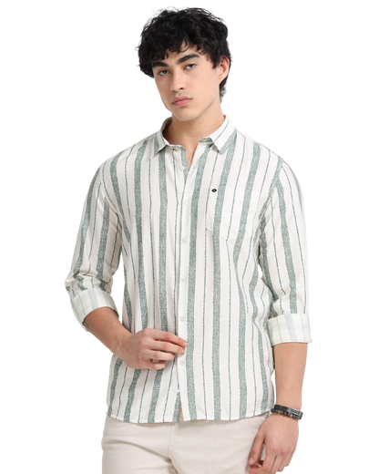 Lycra stripes polo green Shirt