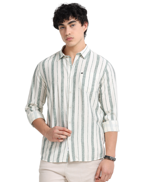 Lycra stripes polo green Shirt