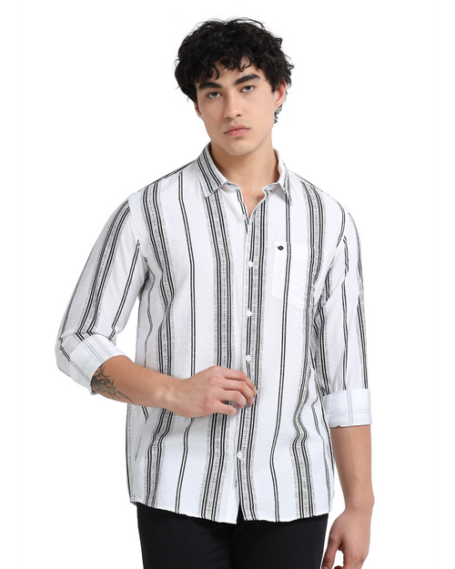 Lycra stripes polo black Shirt