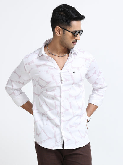 Satin Floral Print pink Shirt