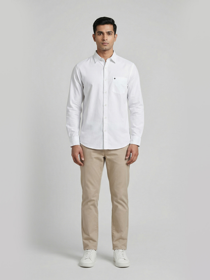 100% Cotton Twill white Shirt