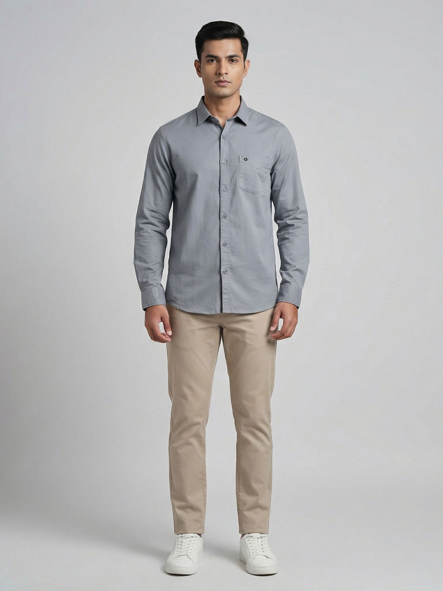 100% Cotton Twill grey Shirt