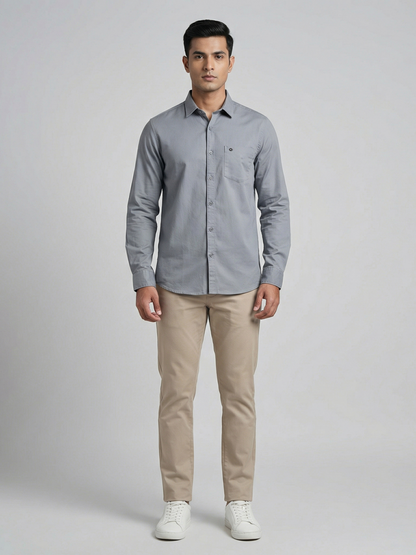100% Cotton Twill grey Shirt
