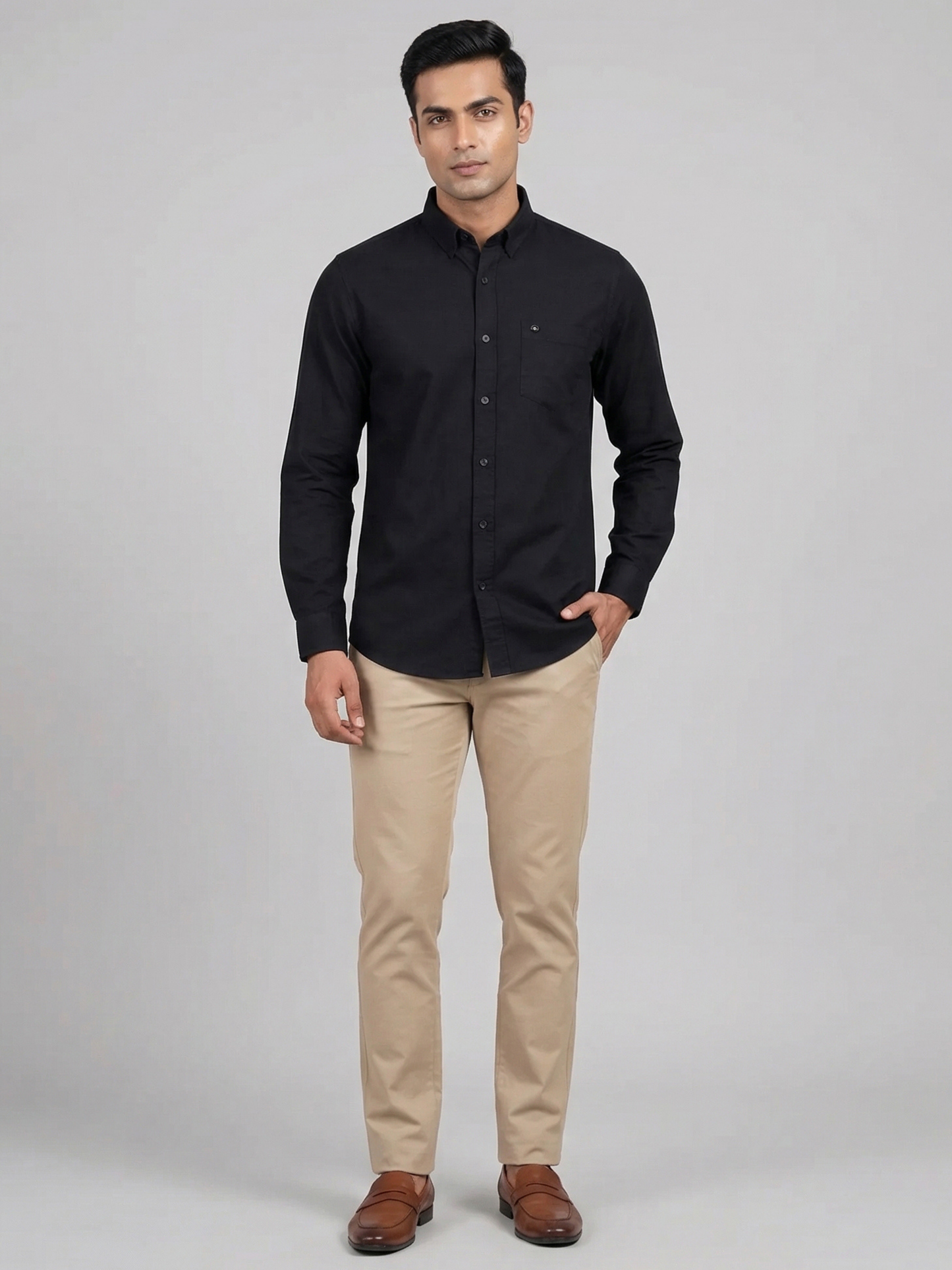 100% Cotton Twill black Shirt
