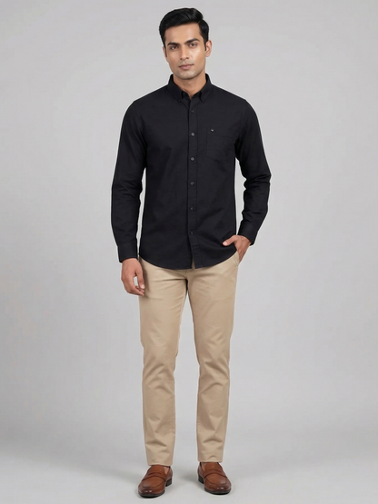 100% Cotton Twill black Shirt