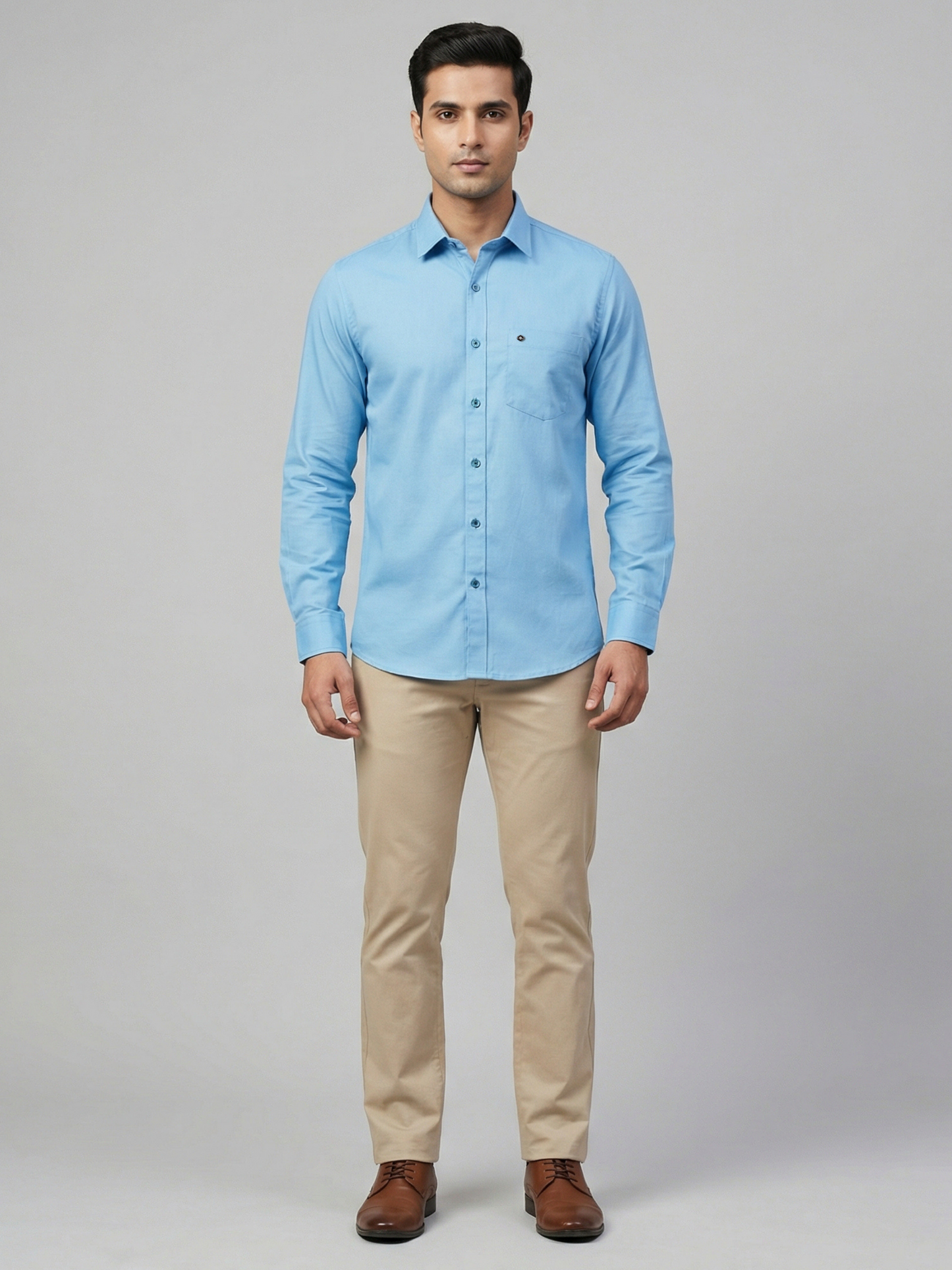 100% Cotton Twill Lightblue Shirt