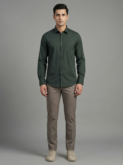 100% Cotton Twill dark green Shirt