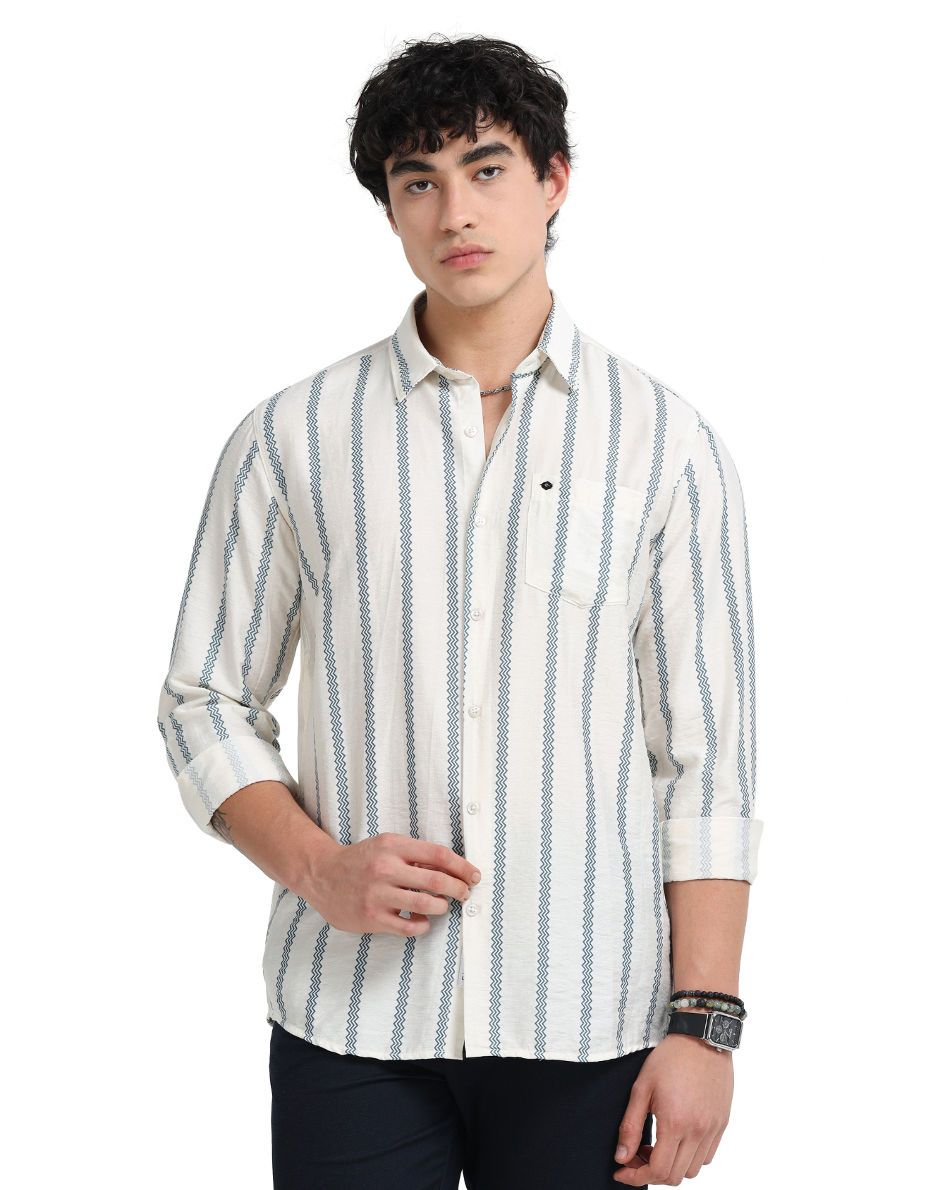 Lycra stripes polo blue Shirt