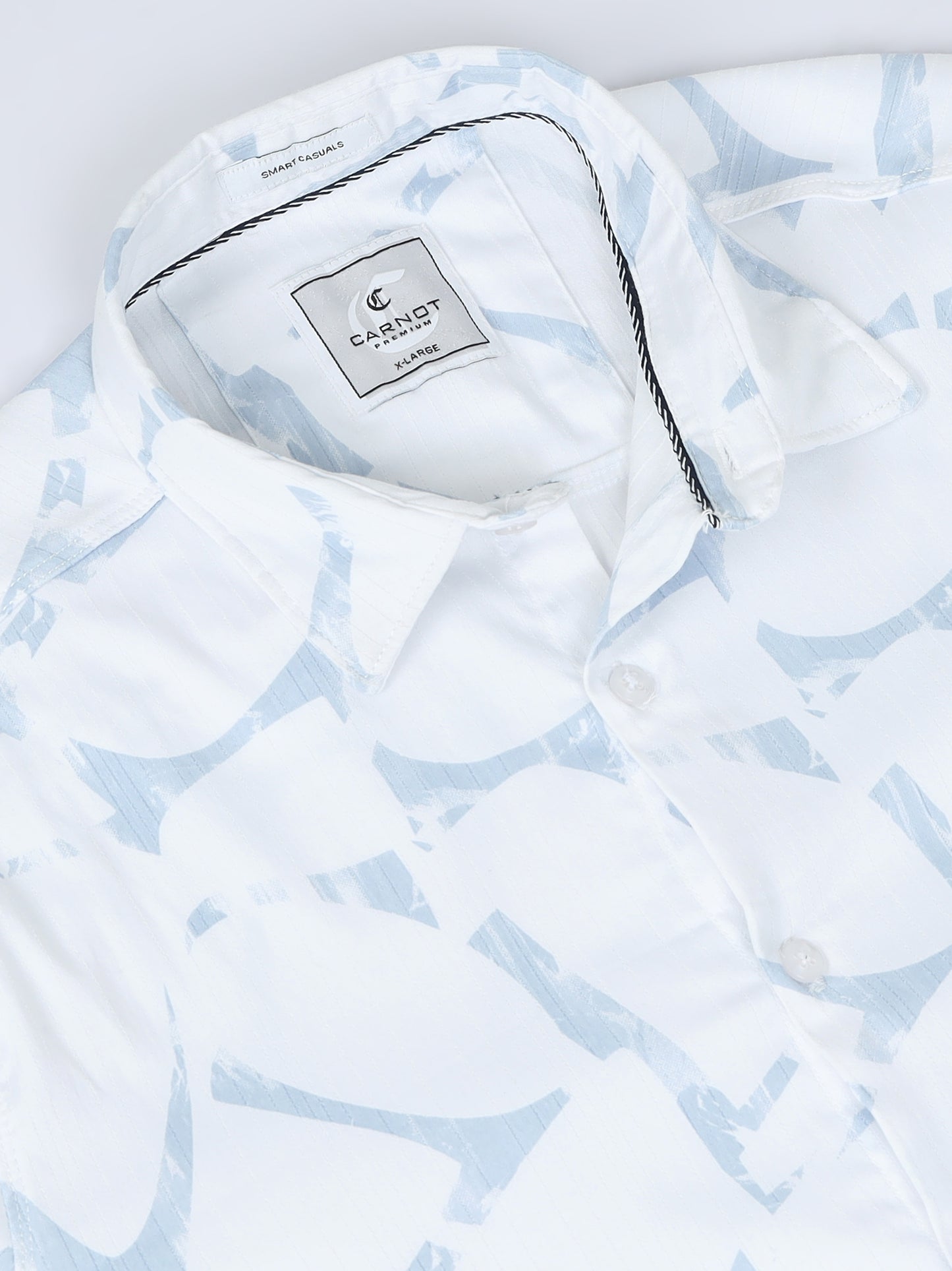 Satin Floral Print blue Shirt
