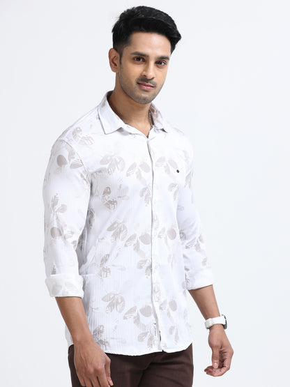Satin Floral Print pink Shirt