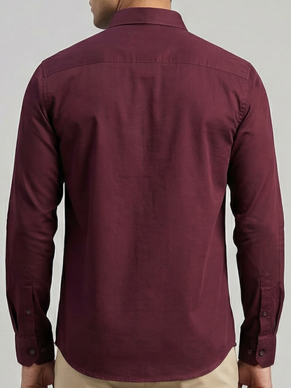 100% Cotton Twill maroon Shirt