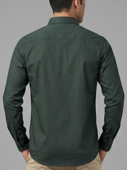 100% Cotton Twill dark green Shirt