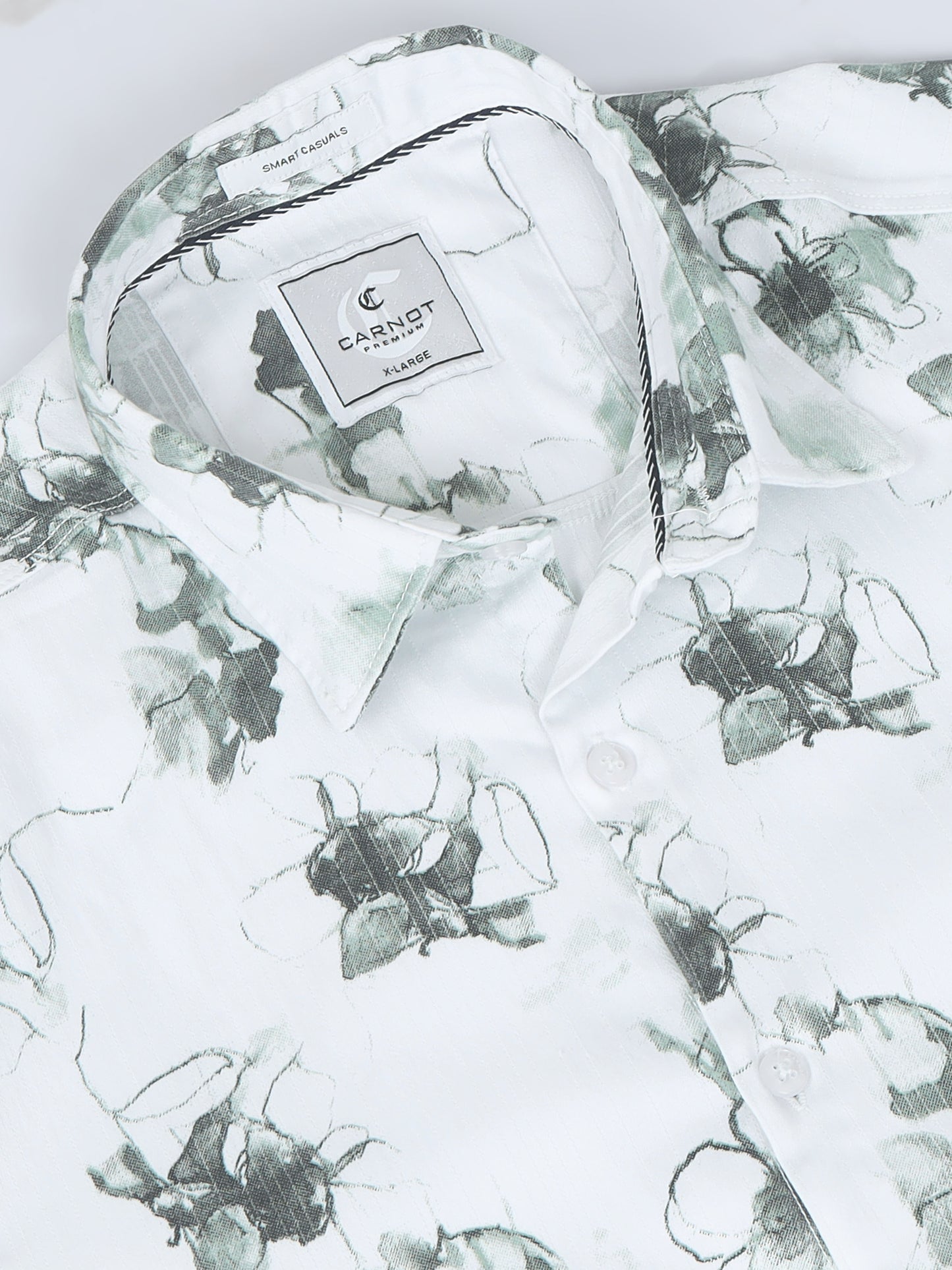 Satin Floral Print green Shirt