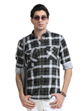 100% Cotton Twill Checks green Shirt