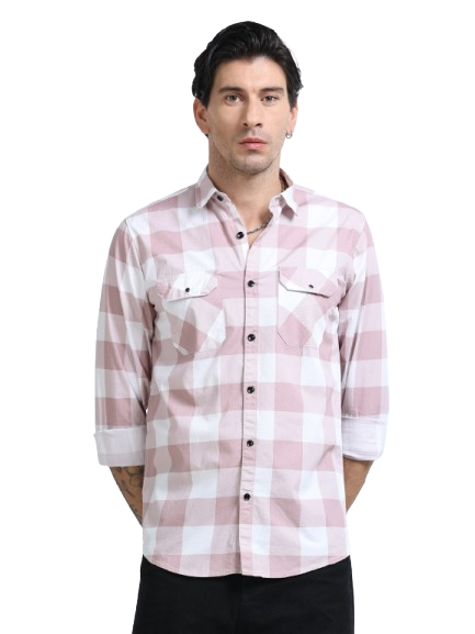 100% Cotton Twill Checks blue Shirt
