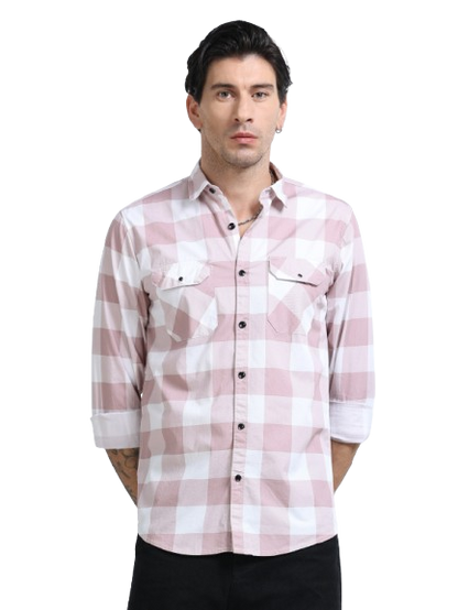100% Cotton Twill Checks blue Shirt
