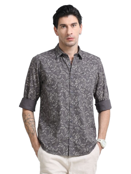 100% Cotton Oxford Print green Shirt