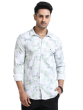 Satin Floral Print green Shirt