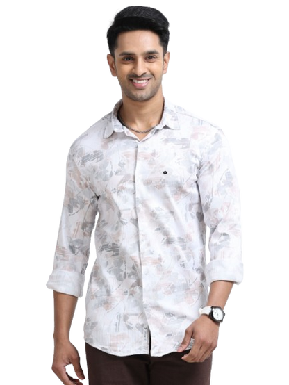 Satin Floral Print pink Shirt