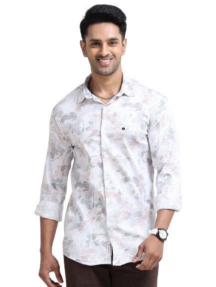 Satin Floral Print pink Shirt