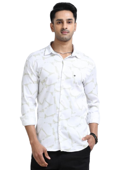 Satin Floral Print dark green Shirt