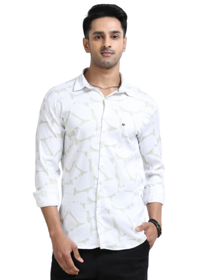 Satin Floral Print dark green Shirt