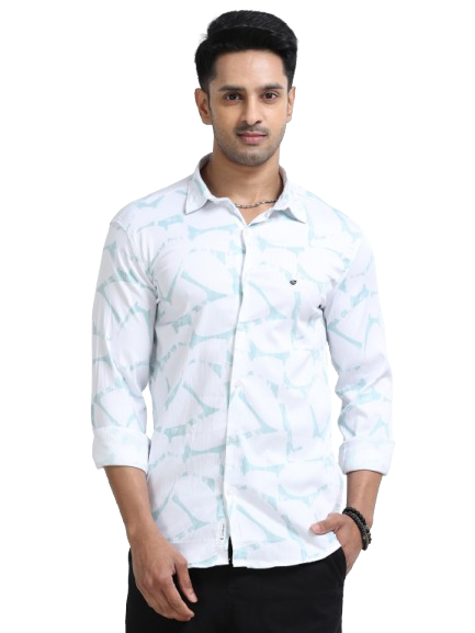 Satin Floral Print green Shirt