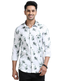 Satin Floral Print green Shirt