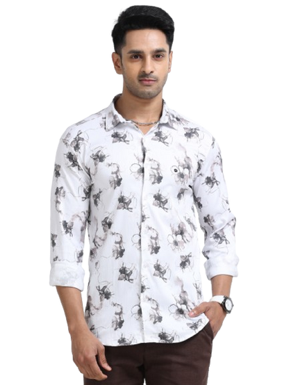 Satin Floral Print pink Shirt