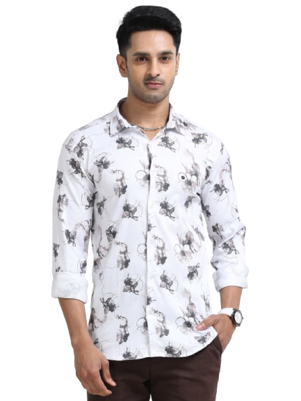 Satin Floral Print pink Shirt