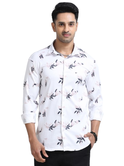 Satin Floral Print pink Shirt