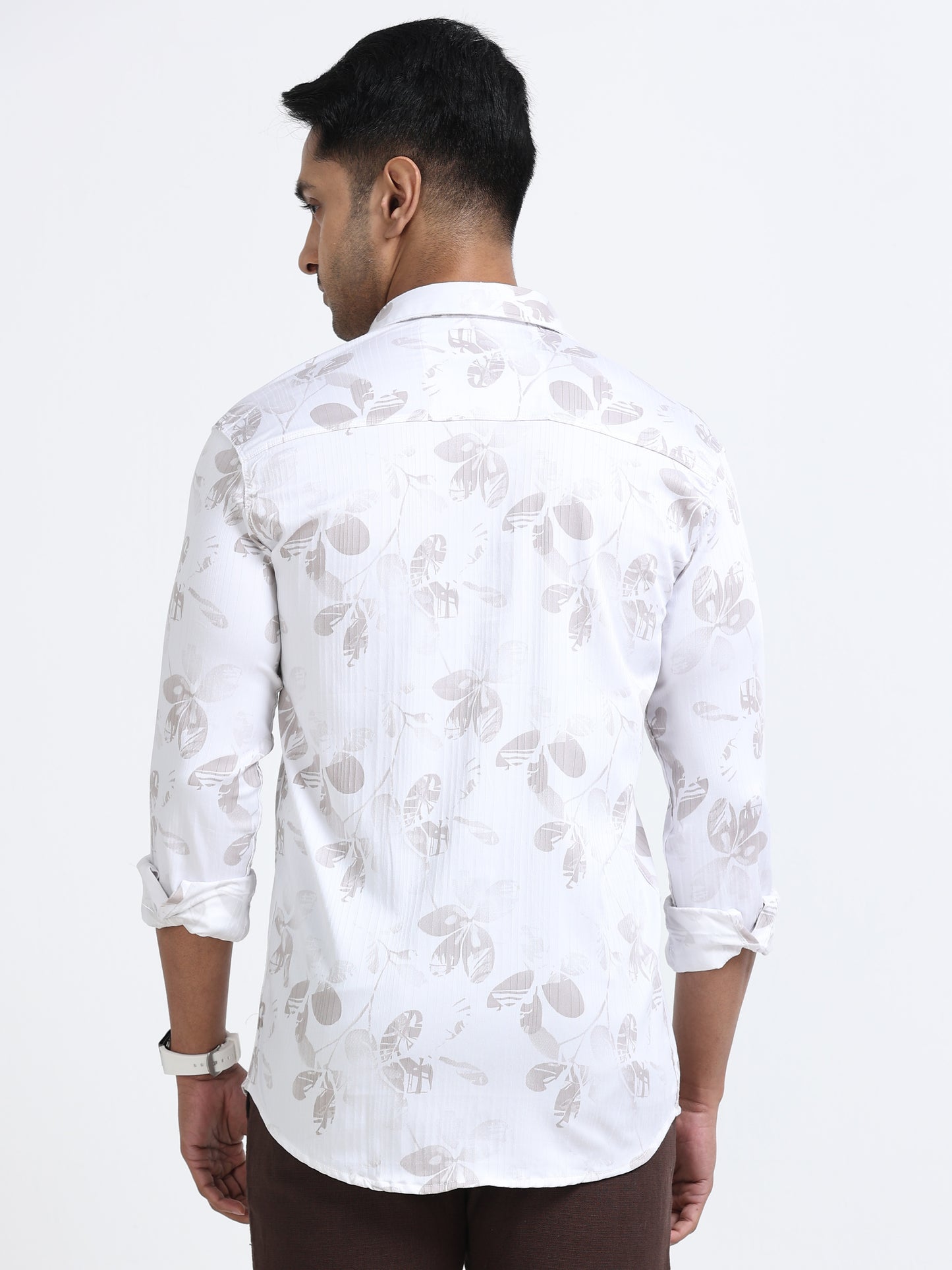 Satin Floral Print pink Shirt