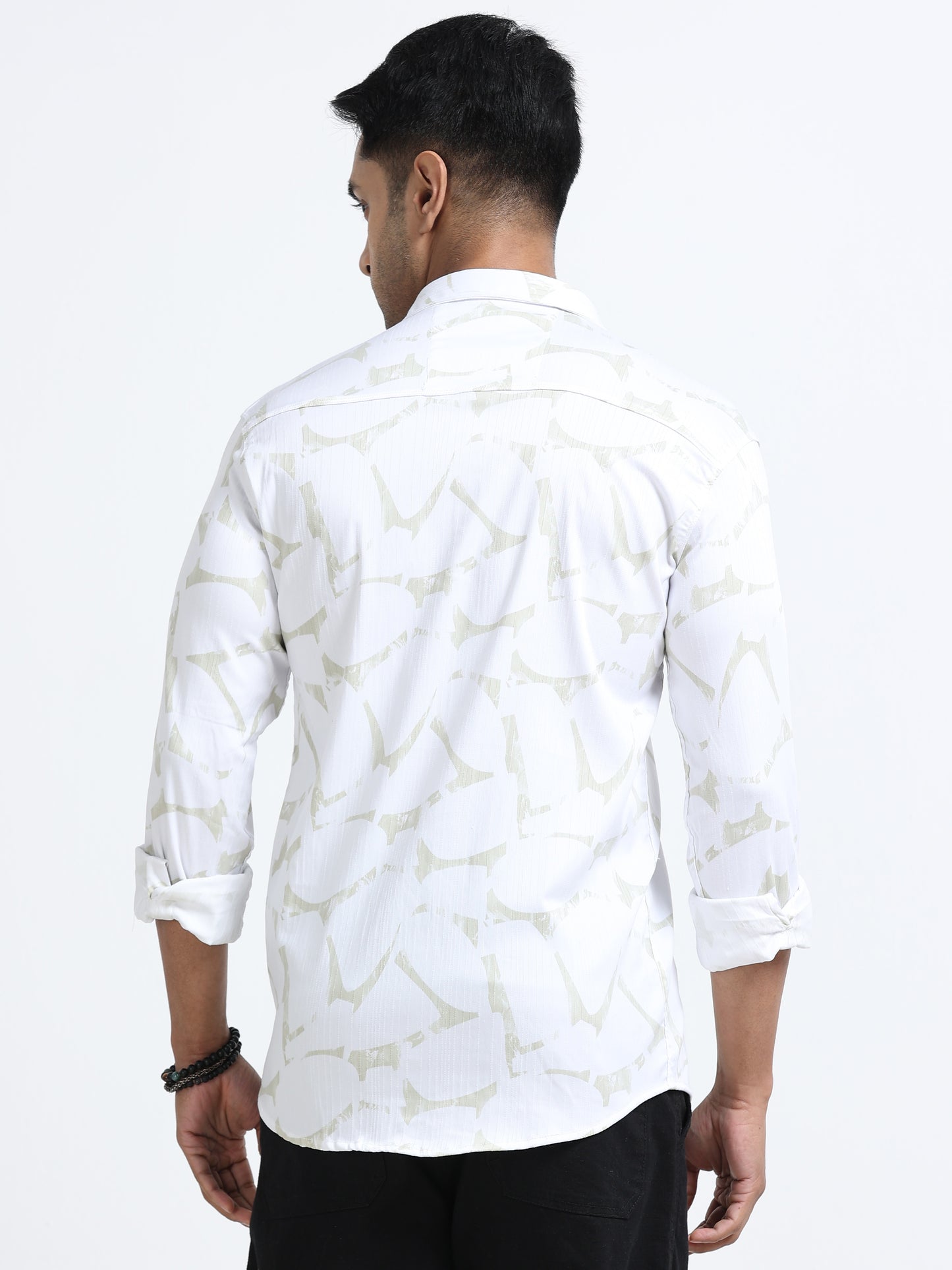 Satin Floral Print dark green Shirt