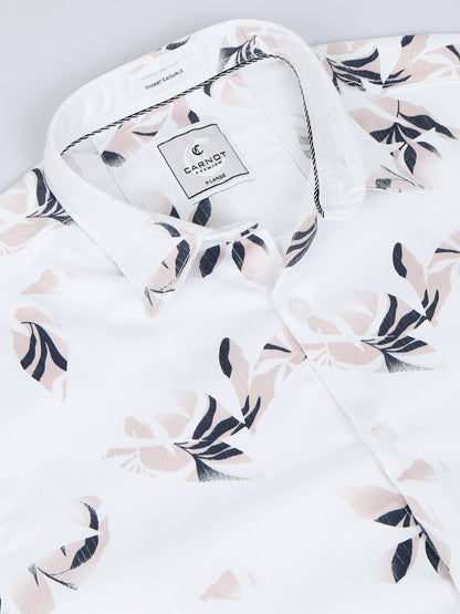 Satin Floral Print pink Shirt