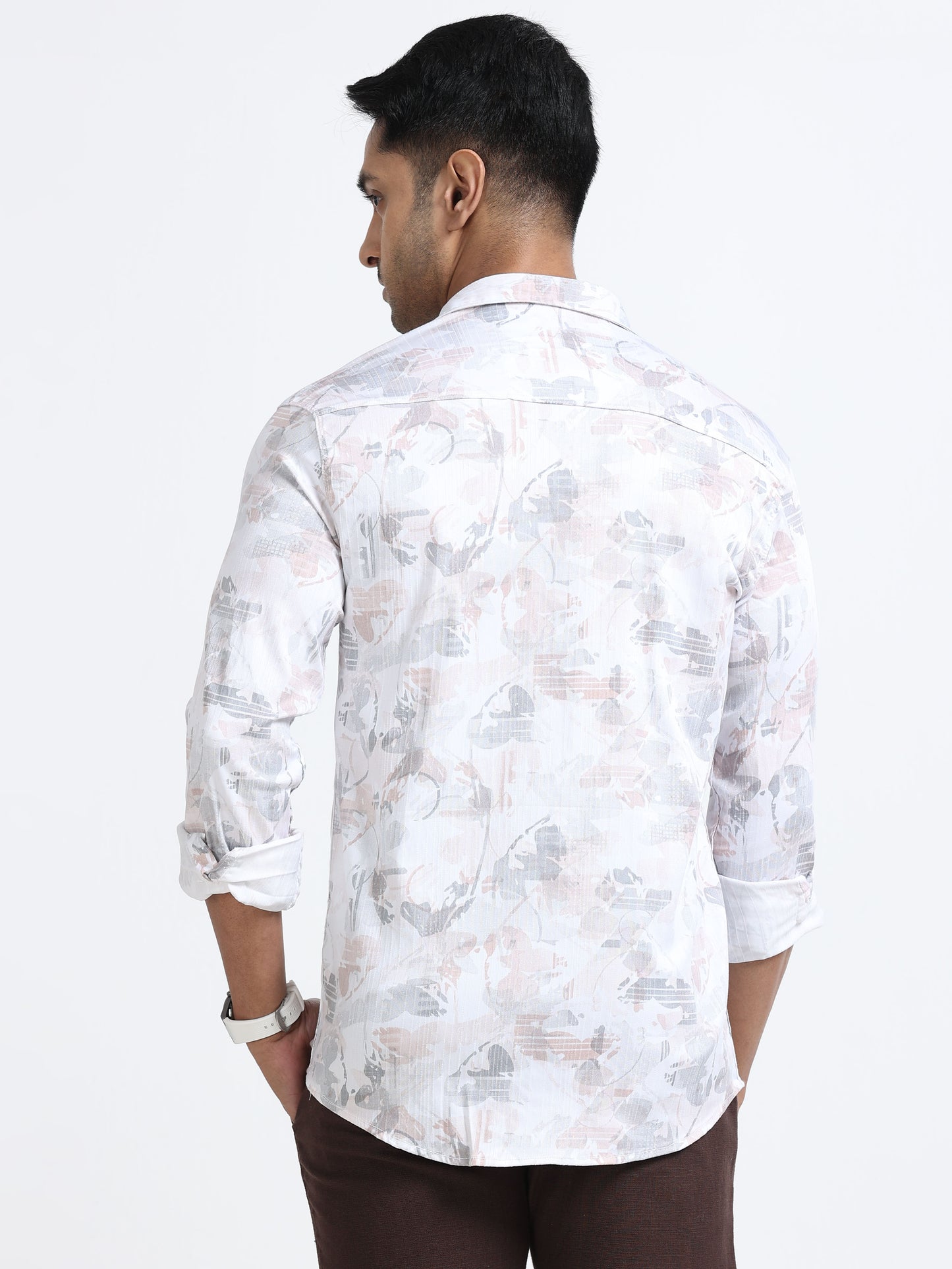 Satin Floral Print pink Shirt