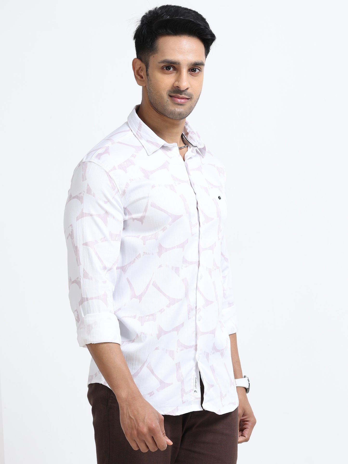 Satin Floral Print pink Shirt