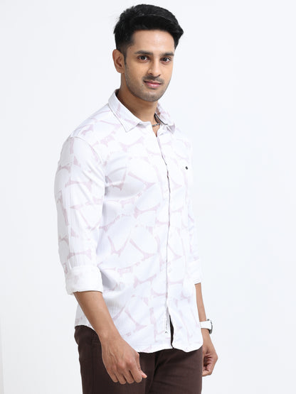 Satin Floral Print pink Shirt