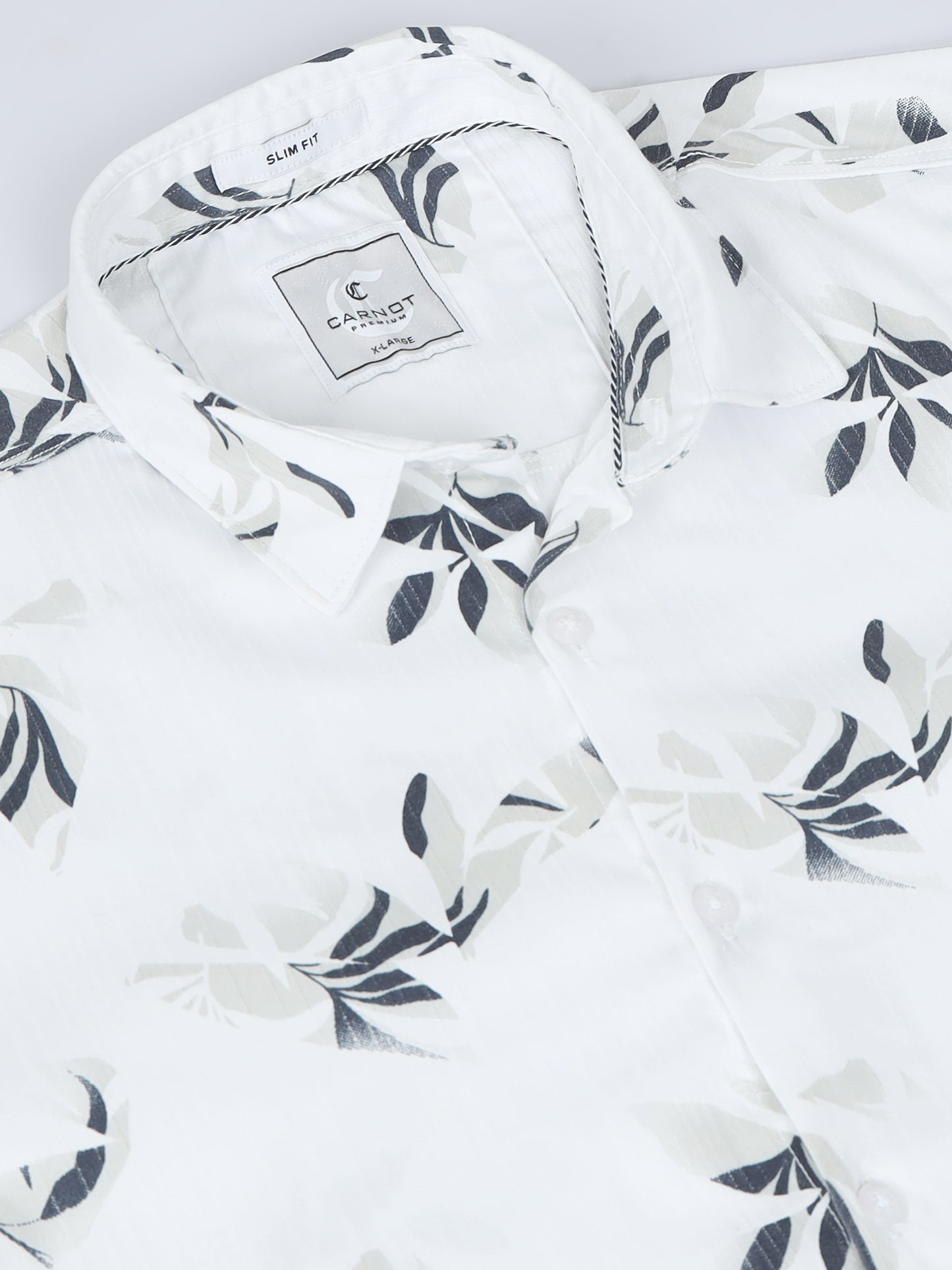 Satin Floral Print grey Shirt