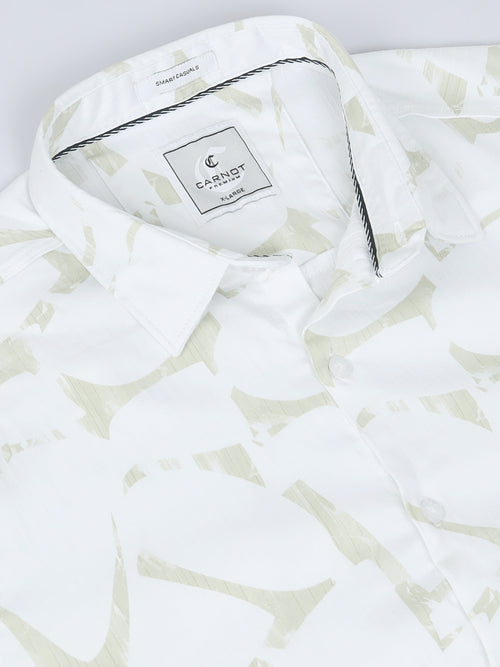 Satin Floral Print dark green Shirt