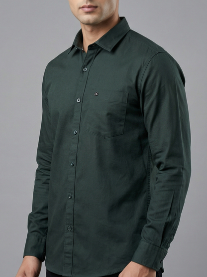 100% Cotton Twill dark green Shirt
