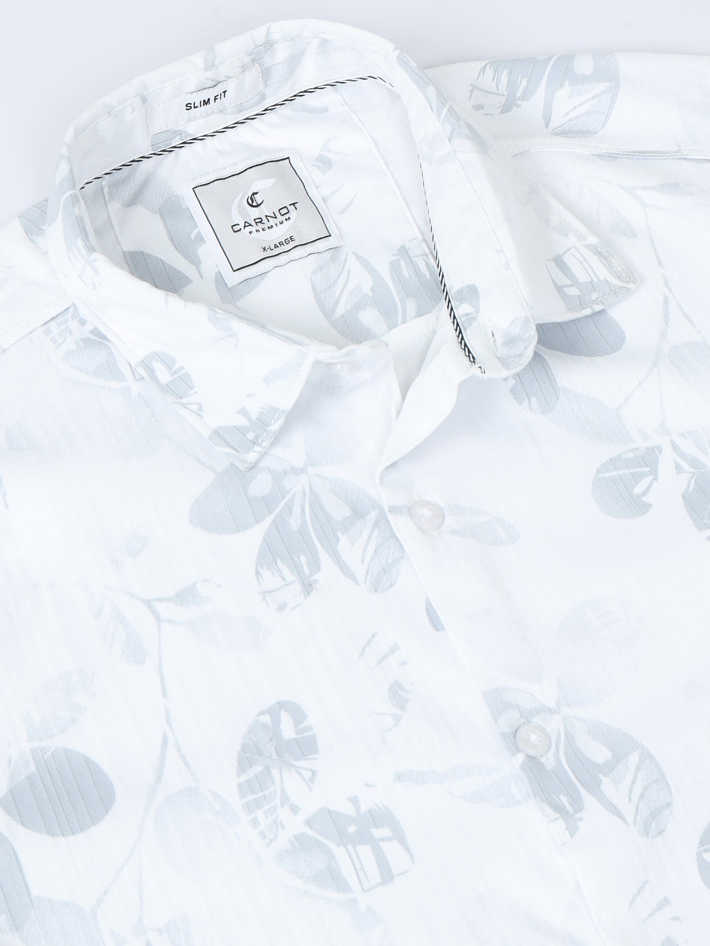 Satin Floral Print grey Shirt