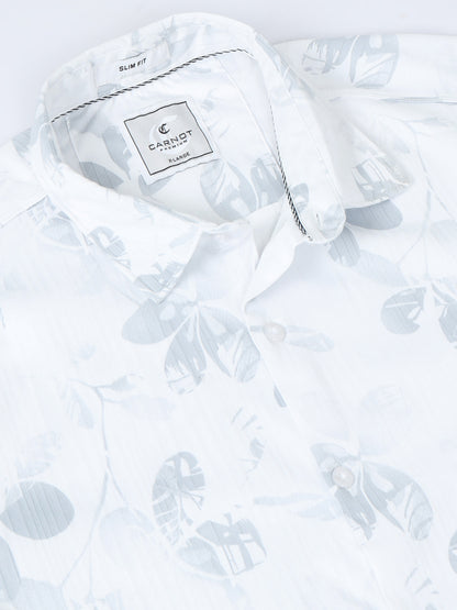 Satin Floral Print grey Shirt
