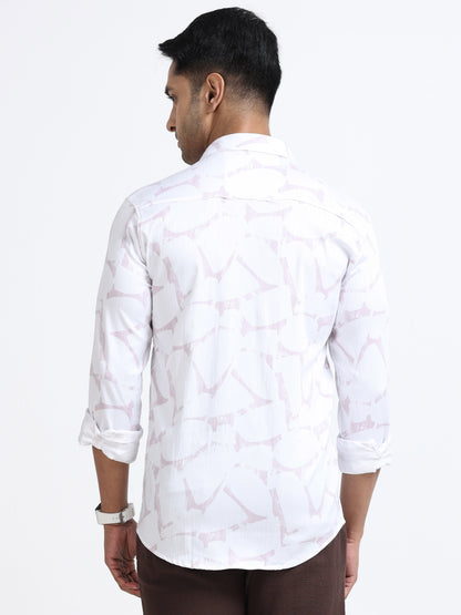 Satin Floral Print pink Shirt